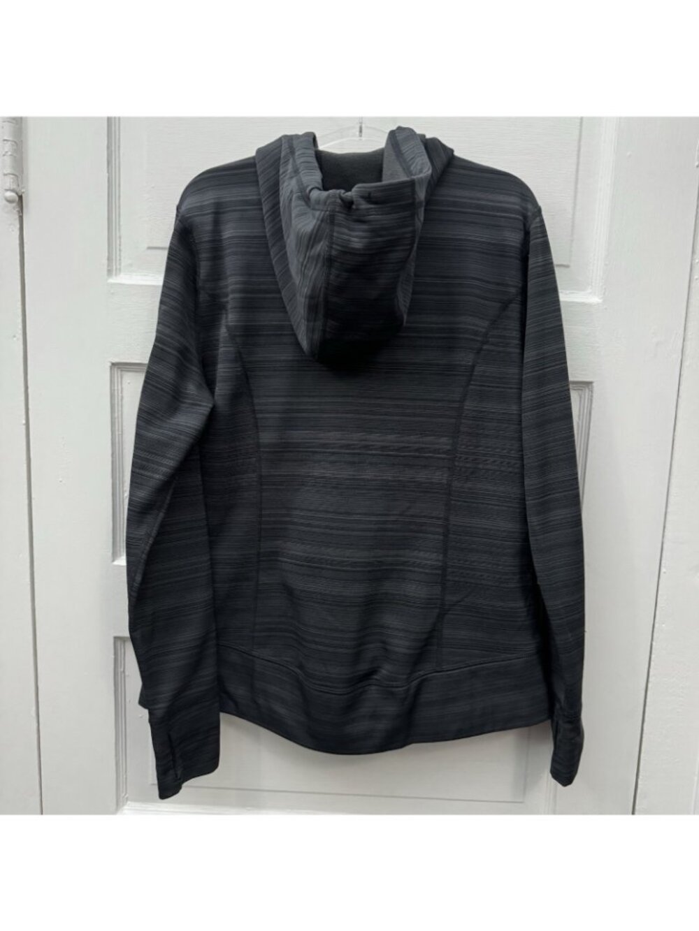 Xersion Womens L Charcoal Space Dye Full Zip Hoodie Thumbholes Arm Pocket - Picture 5 of 10